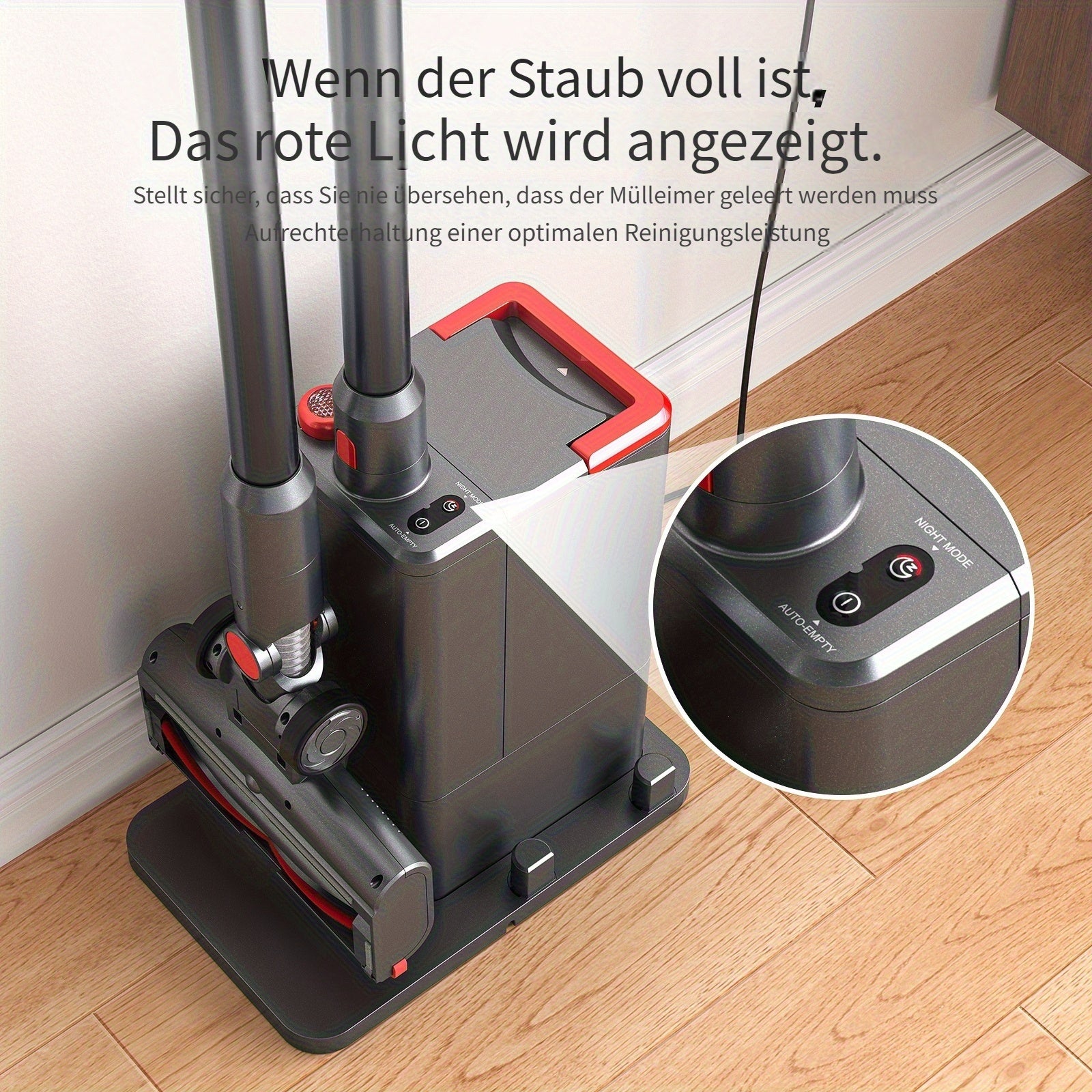 Akku-Staubsauger, Lubluelu kabelloser Stabstaubsauger für Hartböden und Teppiche – Detailansicht 4