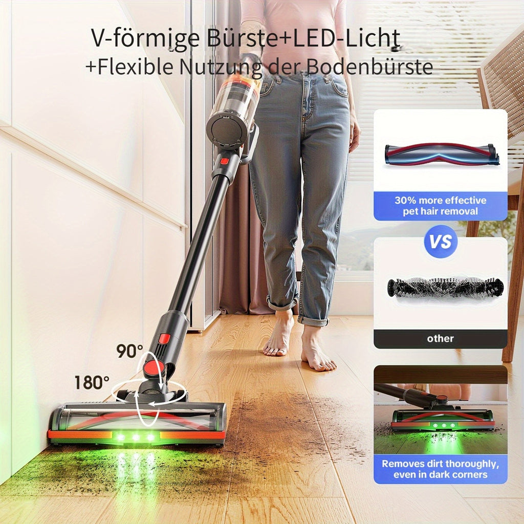 Akku-Staubsauger, Lubluelu kabelloser Stabstaubsauger für Hartböden und Teppiche – Detailansicht 20