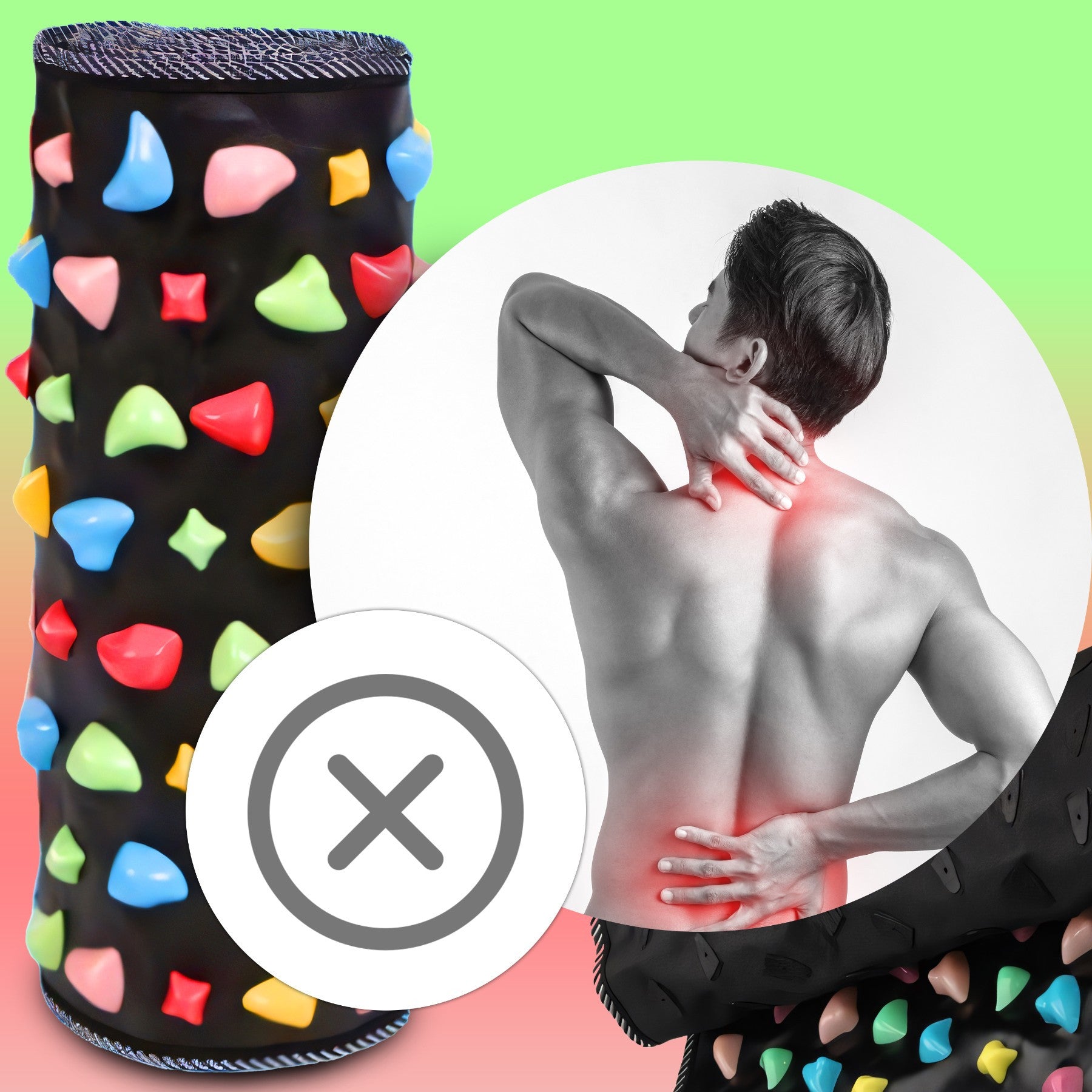 Akupressur- und Entspannungsmatte, schwarz für Fuß und Rückenstimulation – Detailansicht 5