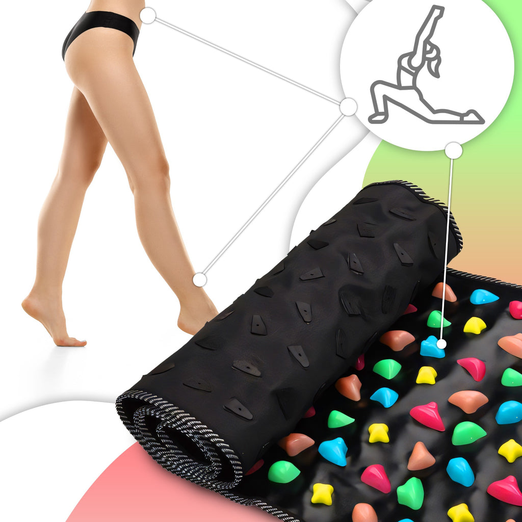 Akupressur- und Entspannungsmatte, schwarz für Fuß und Rückenstimulation – Detailansicht 16