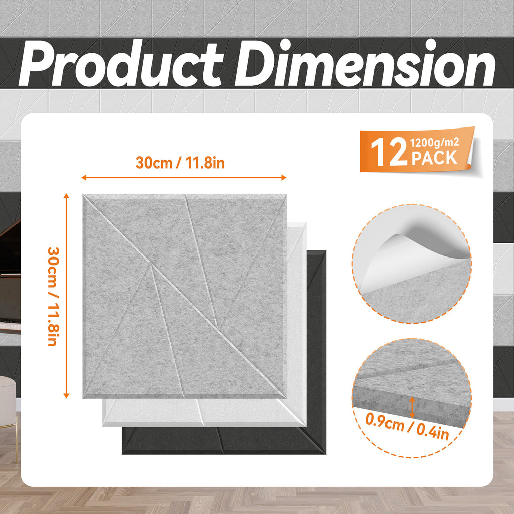 Akustikpaneele, 30x30x0,9cm für Büro und Homeoffice – Detailansicht 3