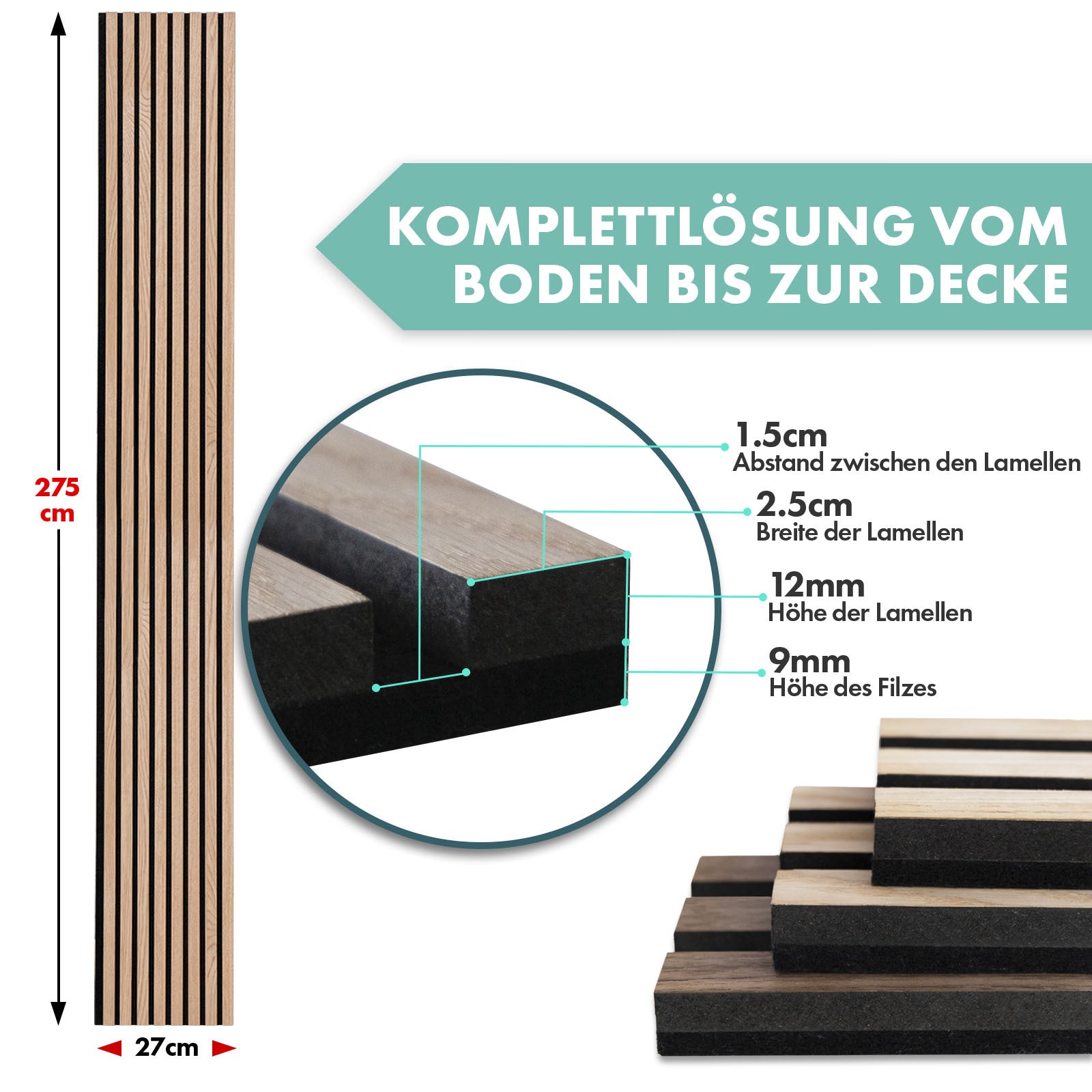 Akustikpaneele, Roter Eichenbaum für Büro und Homeoffice – Detailansicht 44