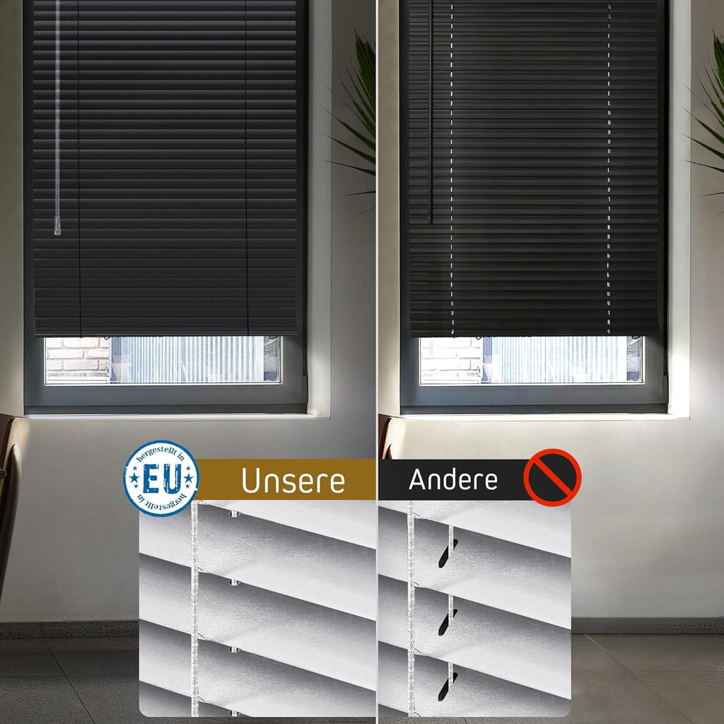 Aluminium-Jalousie, Schwarz für Sichtschutz und Fenster – Detailansicht 4