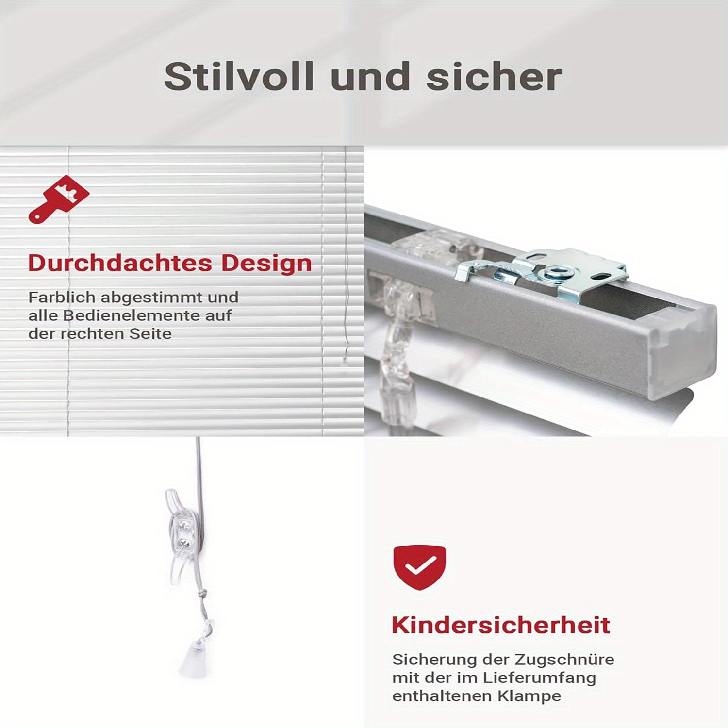 Aluminium-Jalousie, Schwarz für Sichtschutz und Fenster – Detailansicht 10