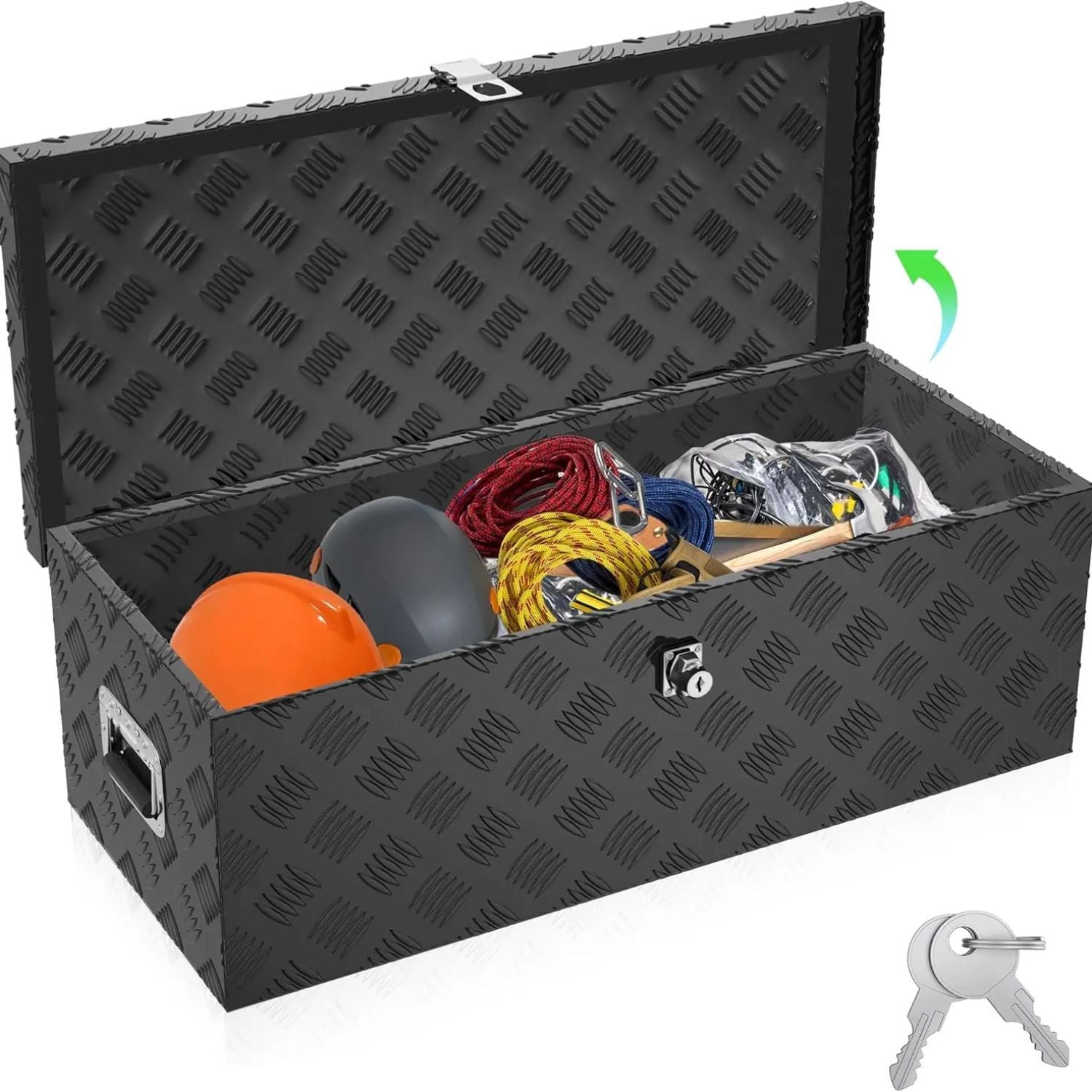 Aluminium Werkzeugorganizer Aufbewahrungsbox, 80L für Garten – Detailansicht 5