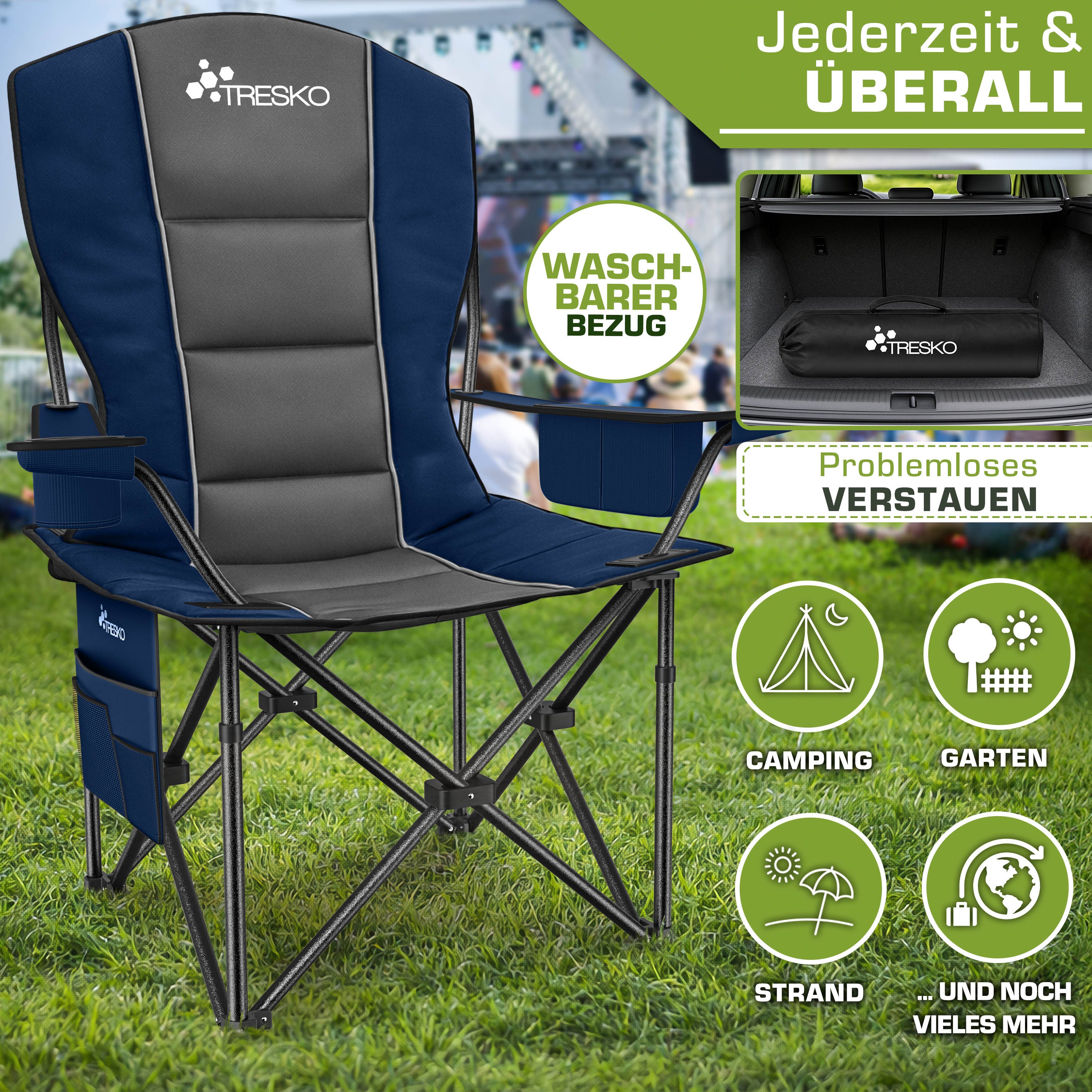 Angelstuhl, faltbar für Wohnen und Sitzen – Detailansicht 6