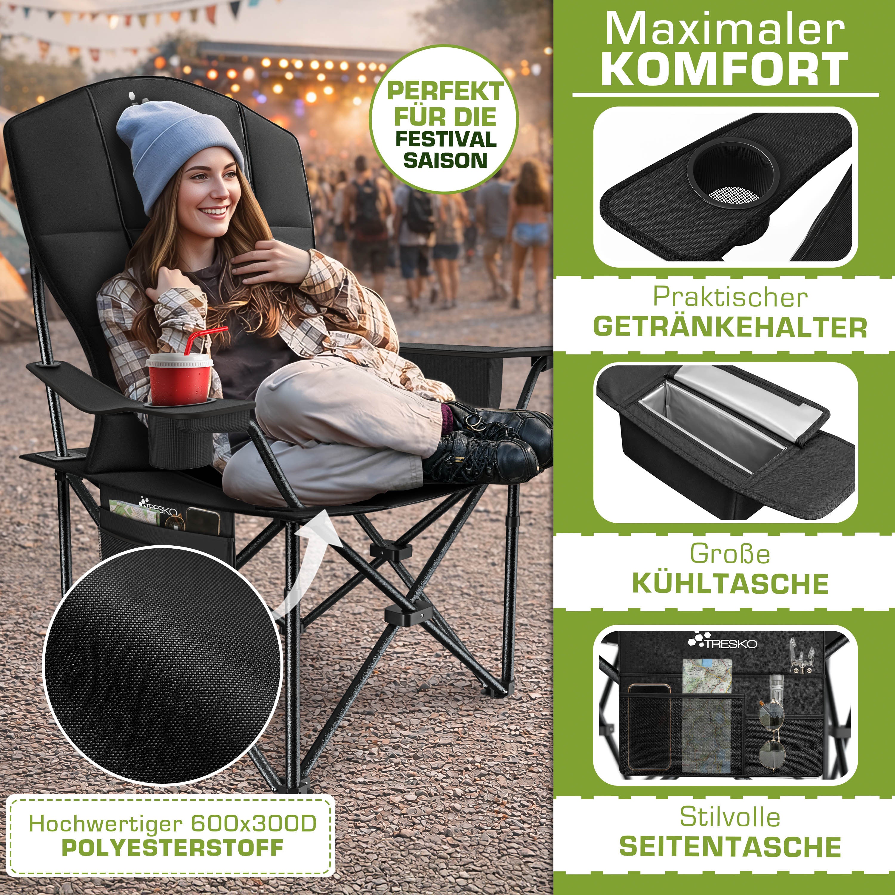 Angelstuhl, faltbar für Wohnen und Sitzen – Detailansicht 23