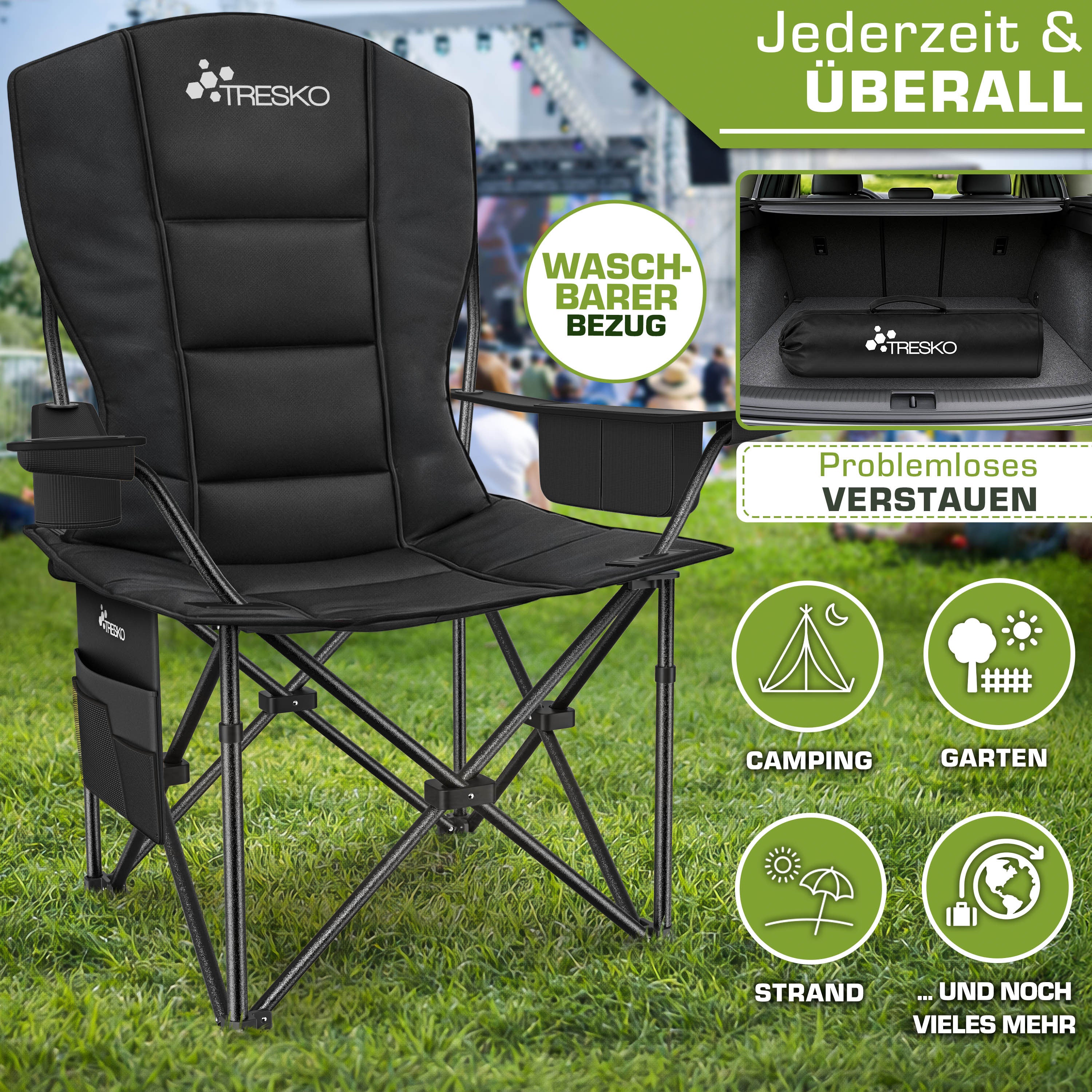 Angelstuhl, faltbar für Wohnen und Sitzen – Detailansicht 24