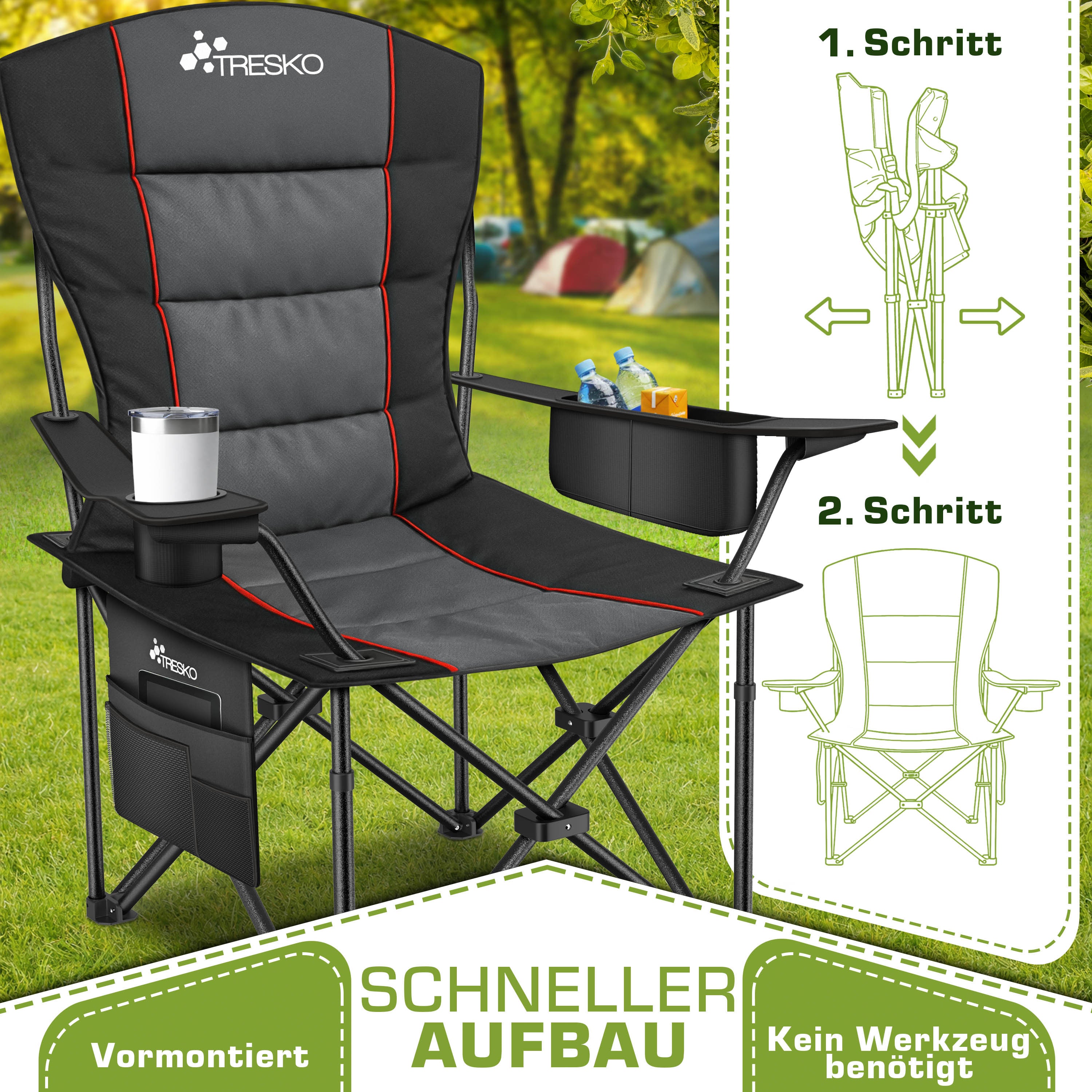 Angelstuhl, faltbar für Wohnen und Sitzen – Detailansicht 28