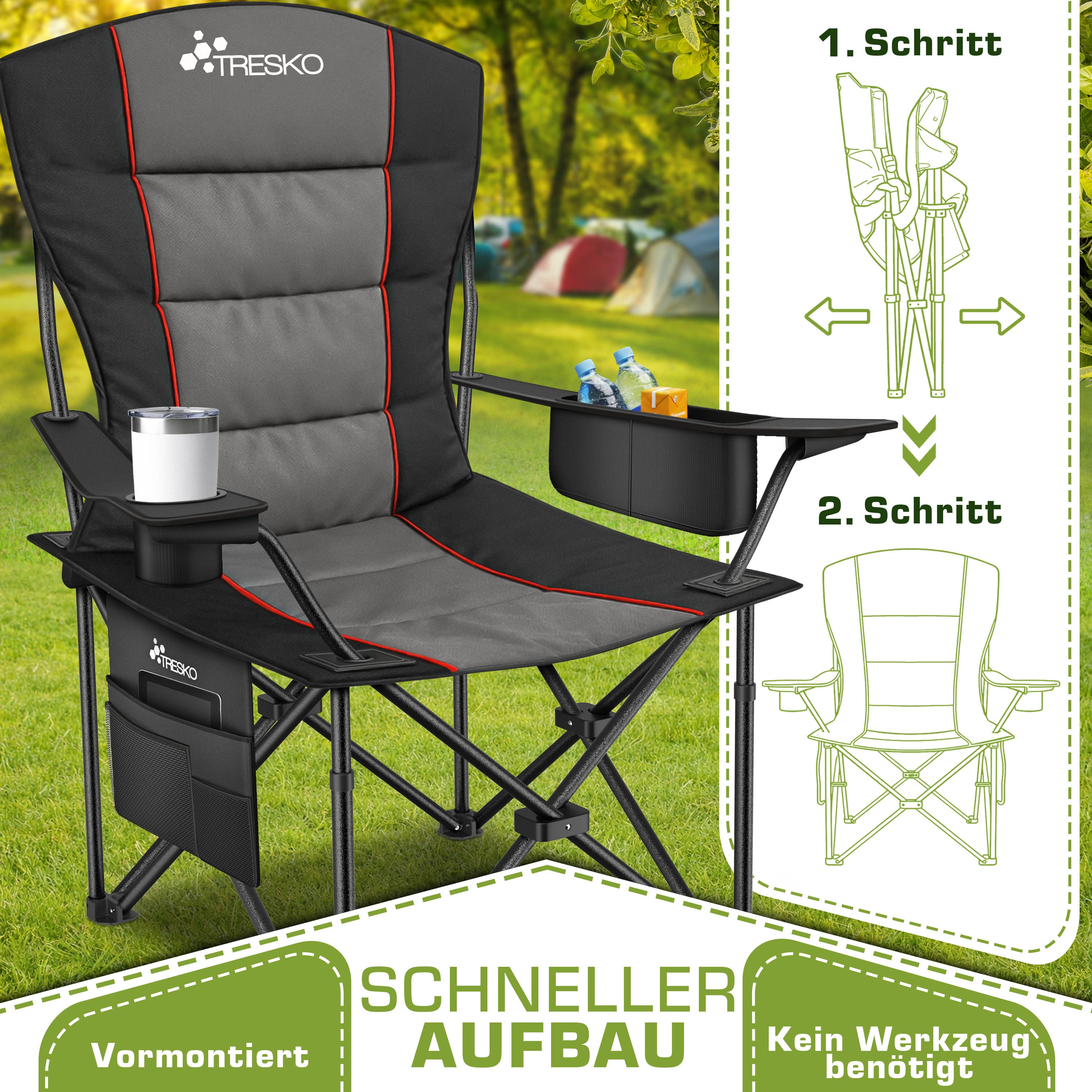 Angelstuhl, faltbar für Wohnen und Sitzen – Detailansicht 34