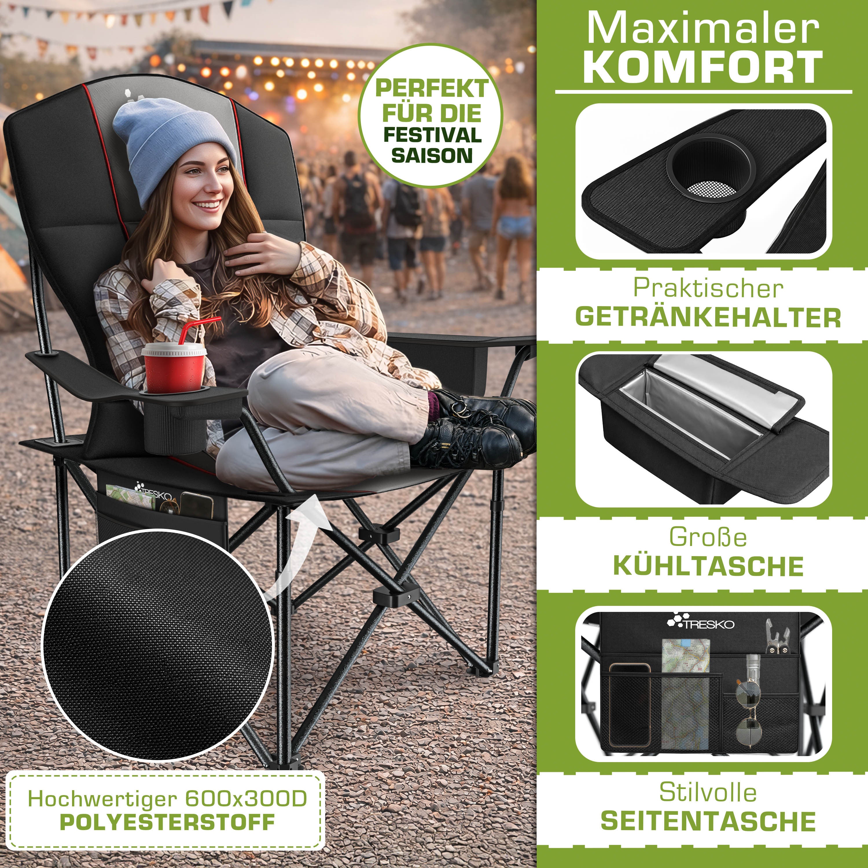 Angelstuhl, faltbar für Wohnen und Sitzen – Detailansicht 35