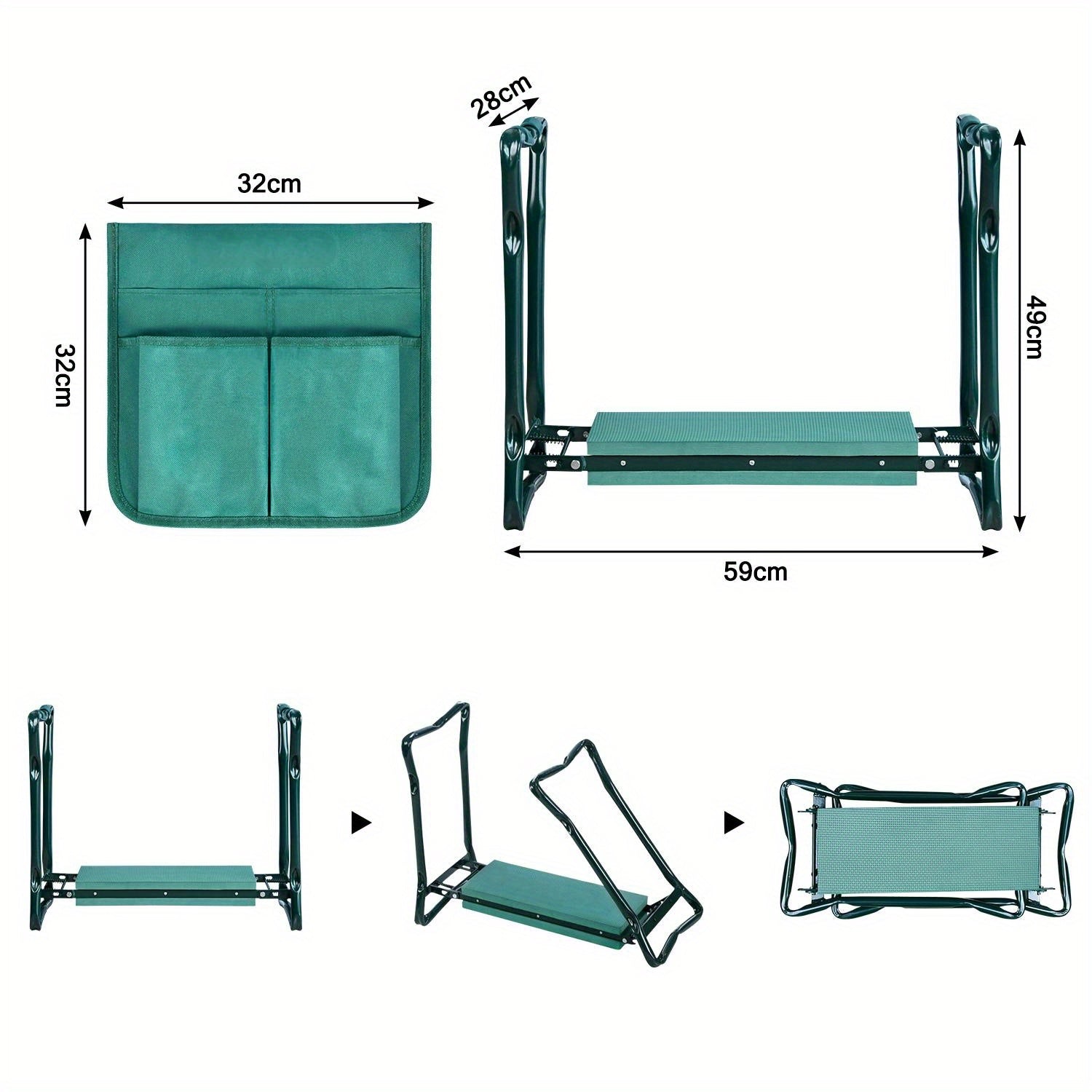 Arbeits-Hocker Gartenhocker Klappbarer, 150kg für Garten und Terrasse – Detailansicht 3