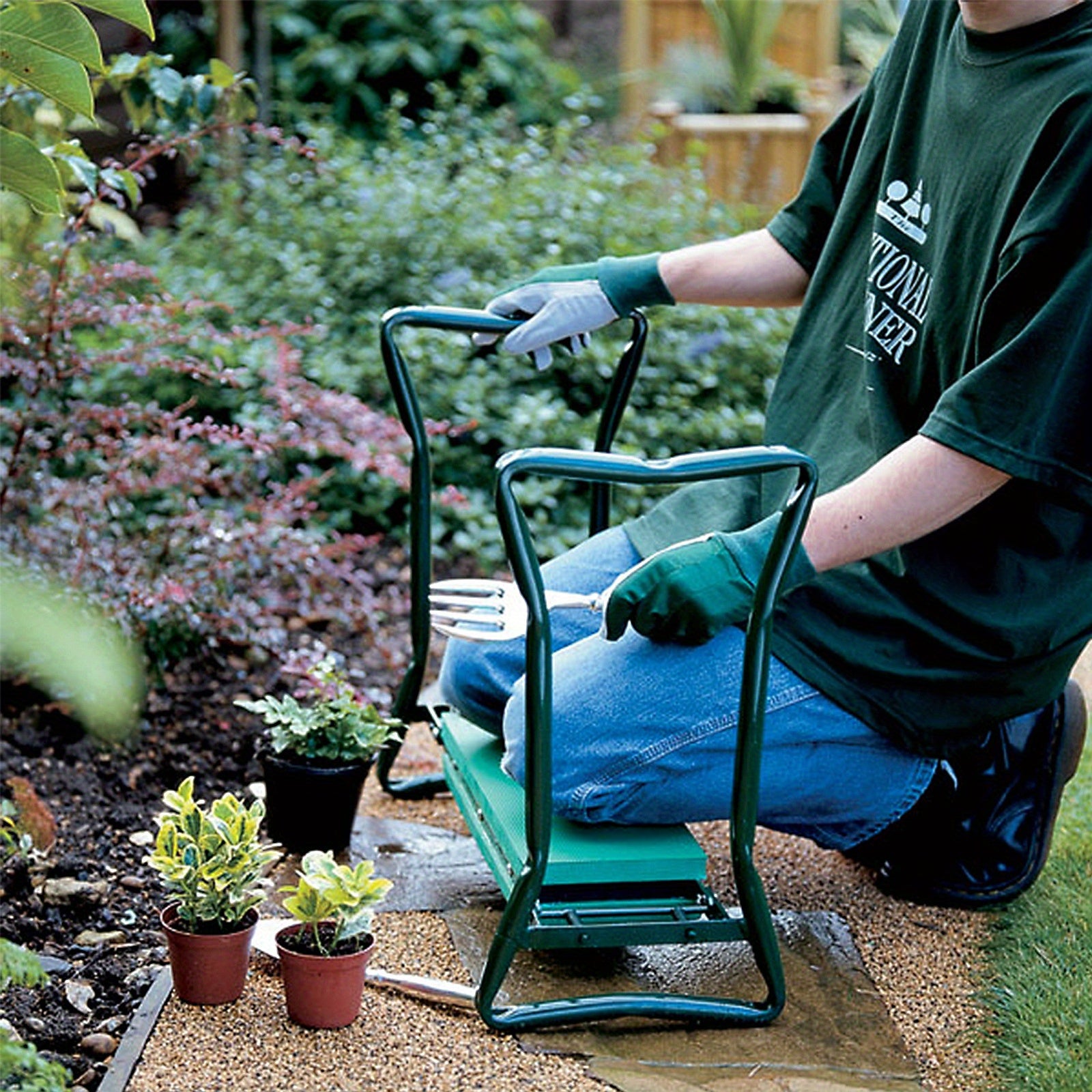 Arbeits-Hocker Gartenhocker Klappbarer, 150kg für Garten und Terrasse – Detailansicht 13