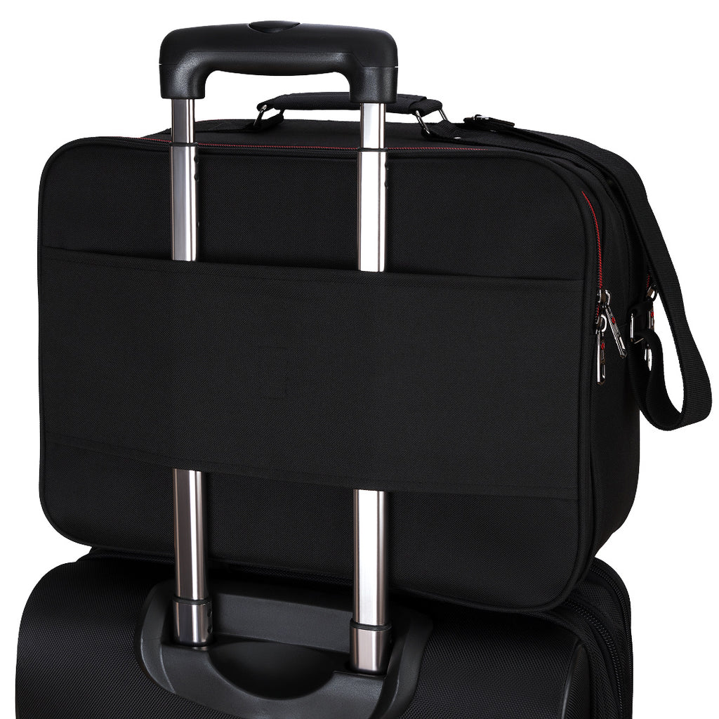 Arbeitstasche Umhängetasche Messenger Flugbegleiter, Schwarz für Zuhause und Alltag – Detailansicht 7
