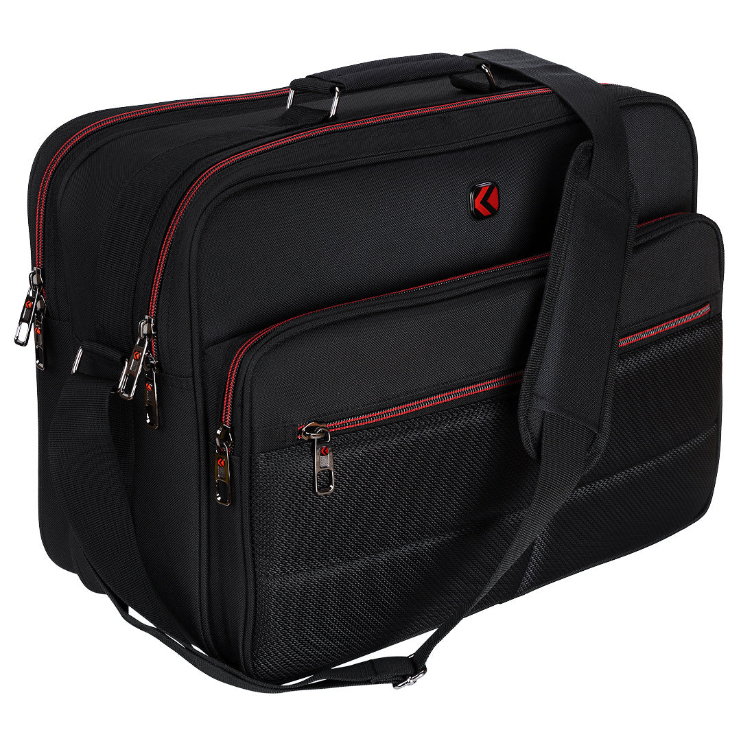 Arbeitstasche Umhängetasche Messenger Flugbegleiter, Schwarz für Zuhause und Alltag – Detailansicht 10