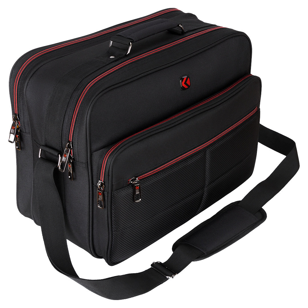 Arbeitstasche Umhängetasche Messenger Flugbegleiter, Schwarz für Zuhause und Alltag – Detailansicht 18