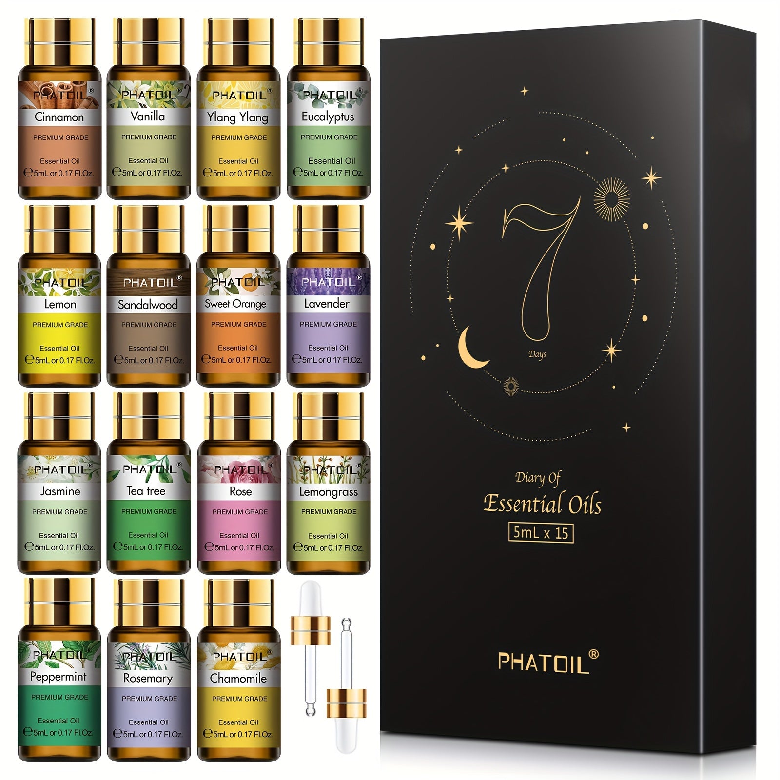 Ätherische Öle Geschenkset, 5ml für Diffuser und Liebhaber – Detailansicht 3