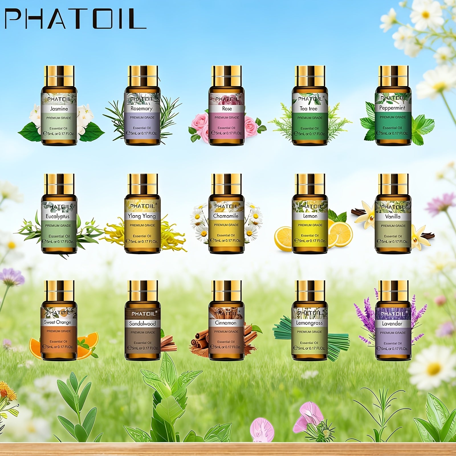 Ätherische Öle Geschenkset, 5ml für Diffuser und Liebhaber – Detailansicht 5