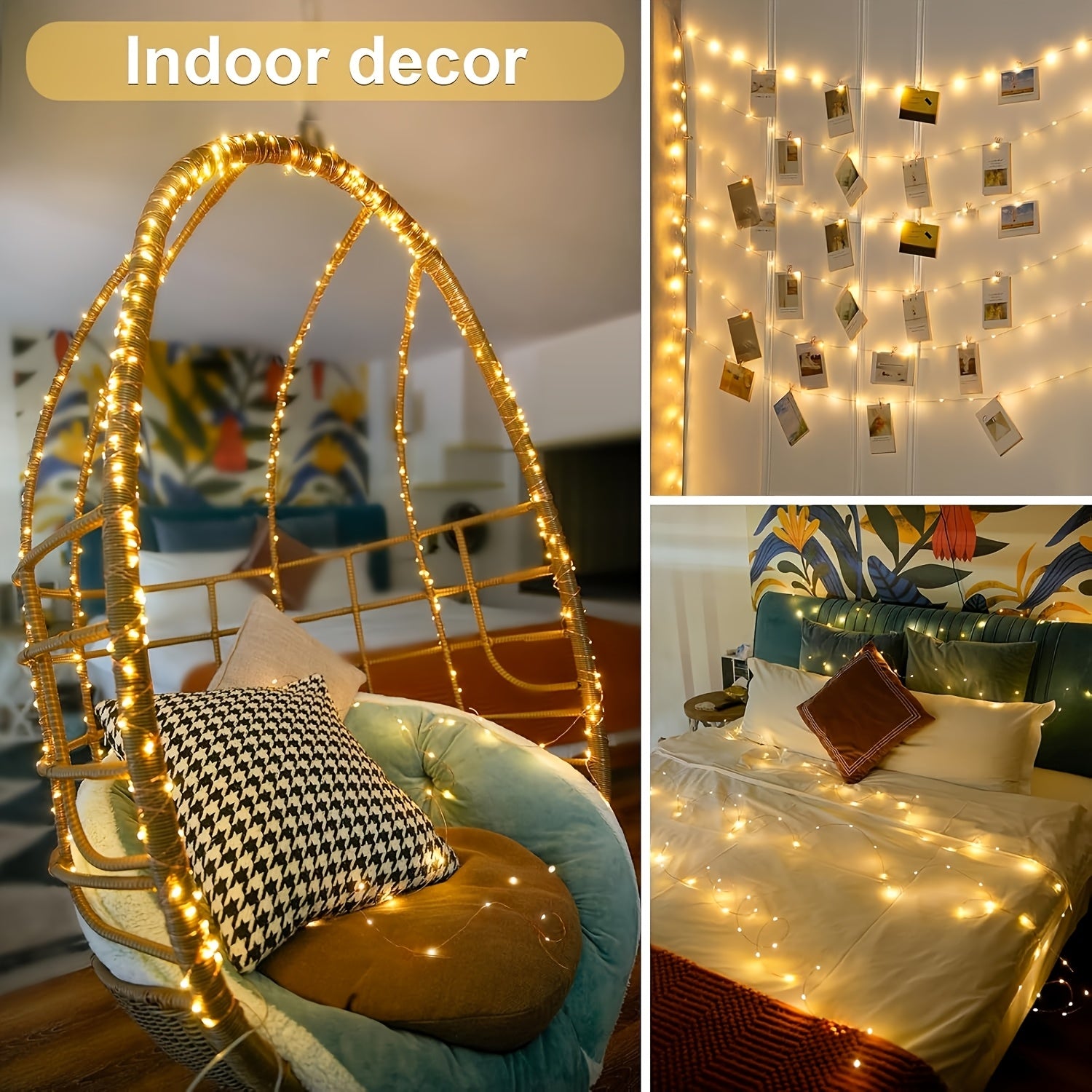 Außen-Lichterkette, LED-Beleuchtung für Schlafzimmer und Bett – Detailansicht 2