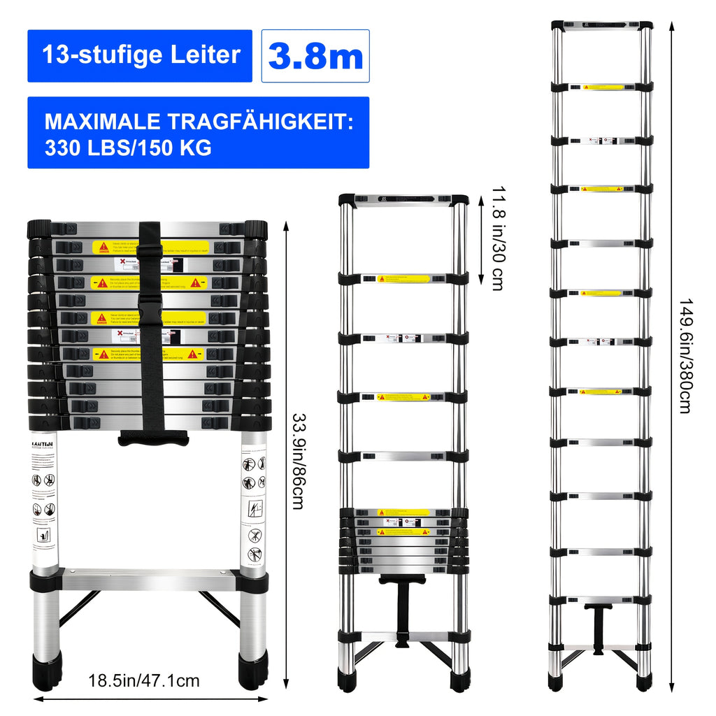 Ausziehleitern, 150kg für Innen- Außenbereich – Detailansicht 4