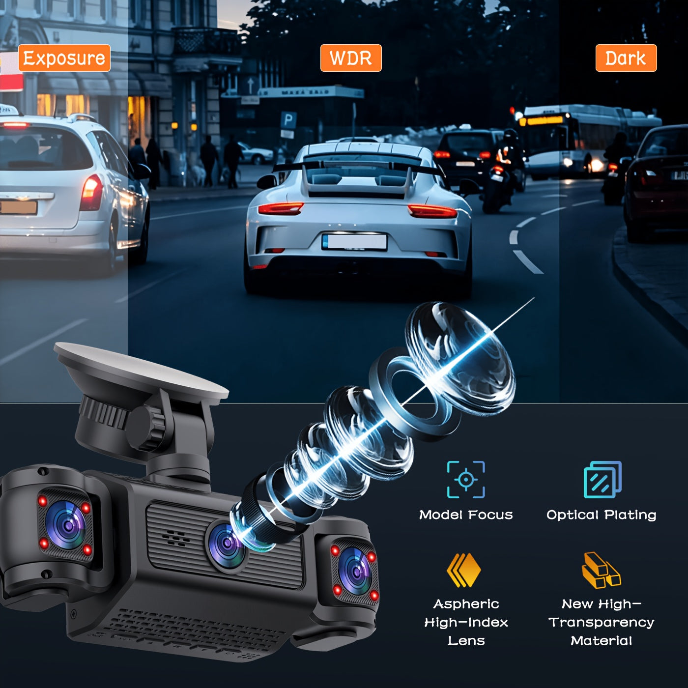 Auto Dashcam, 360° drehbar für Fahrzeug und unterwegs – Detailansicht 16