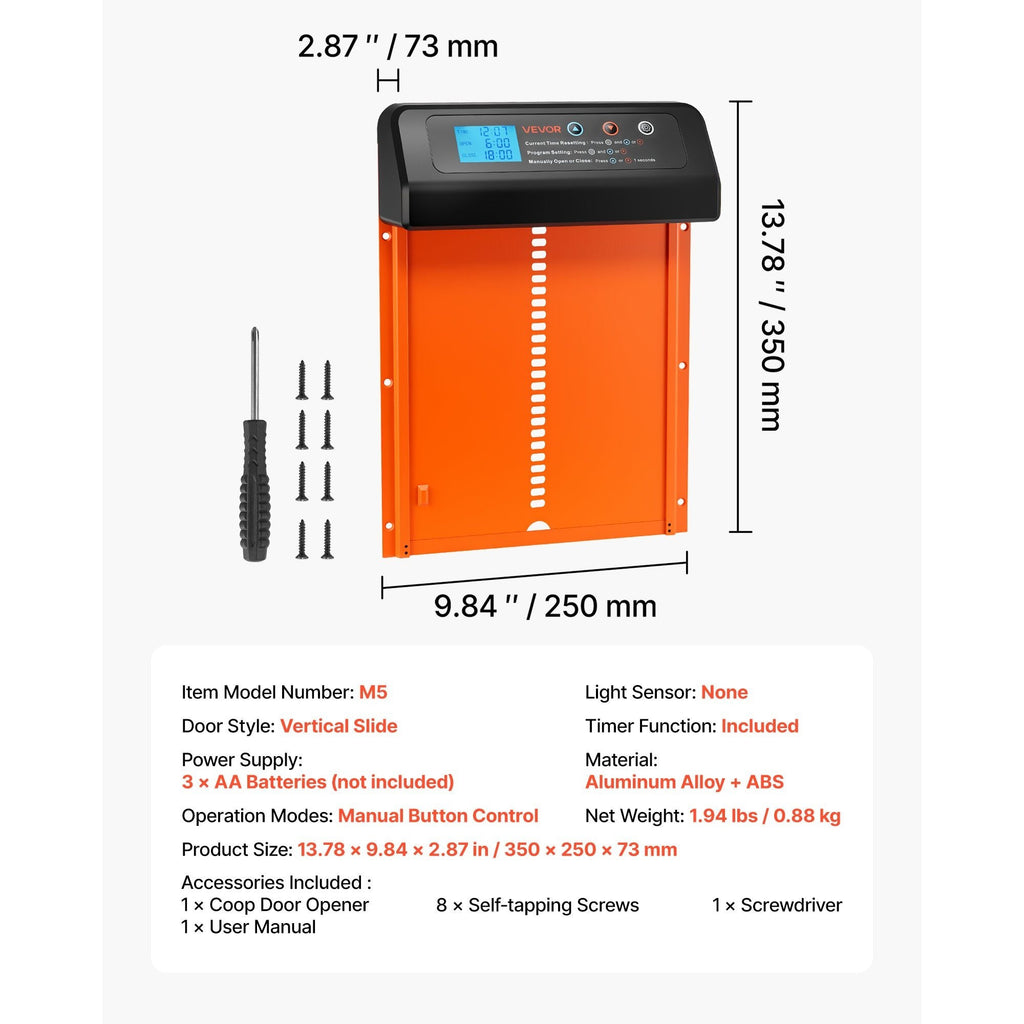 Automatische Hühnerstalltür, Orange für Fahrzeug und unterwegs – Detailansicht 3