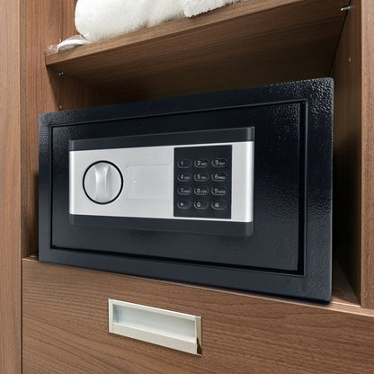 12L/22L/34L Hochwertiger Ganzstahl-Heim- & Bürosafe mit elektronischem Ziffernblock  Schlüsselschloss, Großvolumige Wand- oder Standalone-Sicherheitssafes mit abnehmbarer Tür, 2 Schließzylinder inkl. Montagezubehör (Montagematerial nicht enthalten) – Idea
