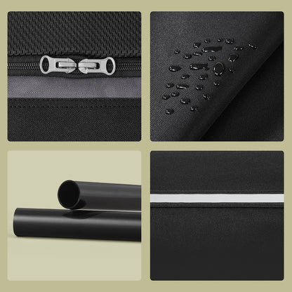 Tragbarer Oxford-Gewebe Haustierkäfig 50-106.7cm Für Katzen / Hunde aller Größen, Metallrahmen,Faltbar Und Praktisch, mit 4 Türen aus Netzstoff, Griffen, Taschen für Futter und Wasserflasche,Ideal Für Reisen Und Outdoor-Aktivitäten，tintenschwarz/schwarz-g