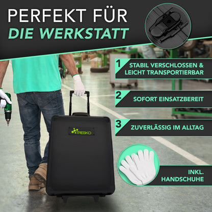 TRESKO® 1400 teilig Werkzeugkoffer Set Komplett | Werkzeugkasten Gefüllt | Werkzeugkiste XXL | Werkzeugtasche mit Werkzeug | Werkzeug Trolley | Chrom-Vanadium Stahl