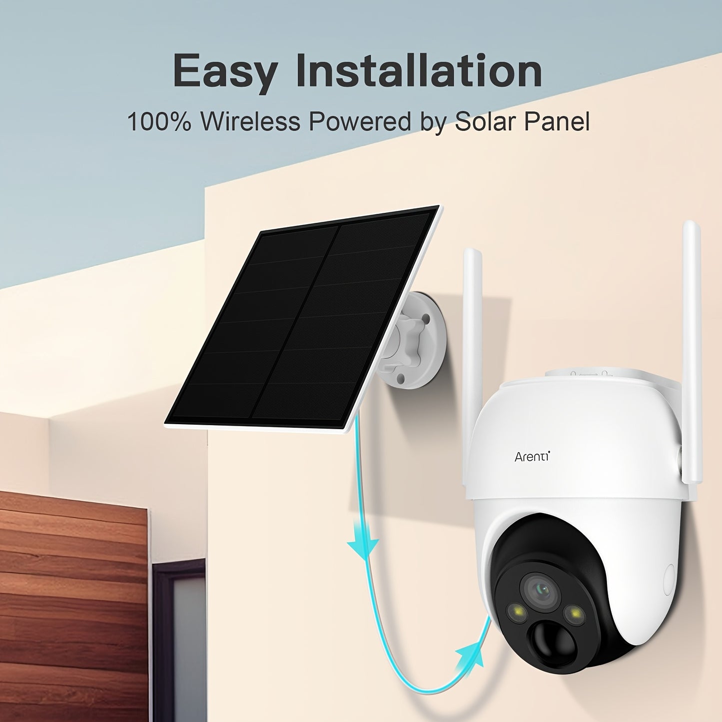 Laxihub Outdoor WLAN PTZ Überwachungskamera, automatische Verfolgung, Audio CCTV Überwachungskamera, Farb-Nachtsicht, KI-Personenerkennung, Zwei-Wege-Audio, 2,4 GHz Drahtlose Überwachungskamera, Heimüberwachungskameras