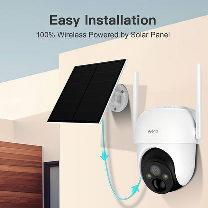 4er-Set Laxihub Farb-Nachtsicht-Sicherheitskamera, PTZ Wifi Video-Kamera, Zwei-Wege-Audio, Drahtlose Smart-Home-Sicherheitskamera mit Bewegungsverfolgung, Solarbetrieben, Outdoor-Überwachung und AI-Erkennung