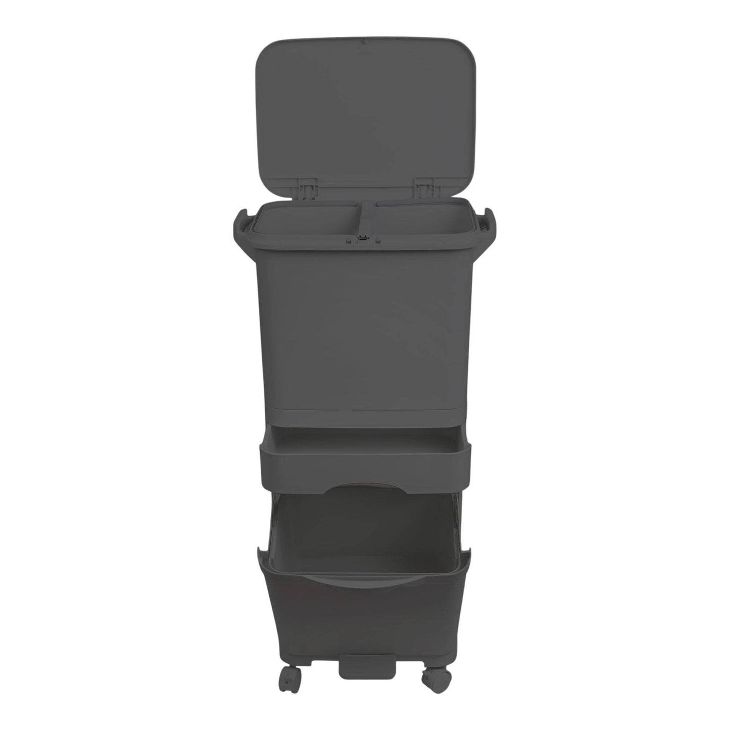 Recyclingbehälter mit Pedal, Rädern und doppeltem Griff 38/42L