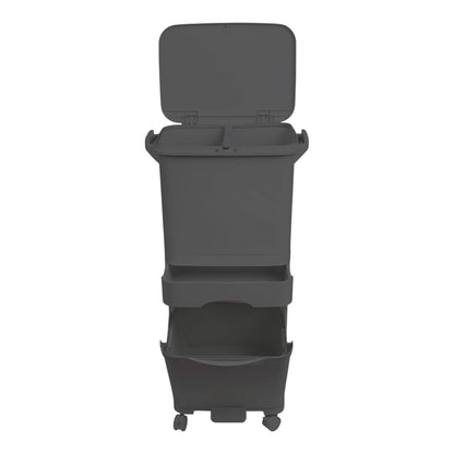 Recyclingbehälter mit Pedal, Rädern und doppeltem Griff 38/42L