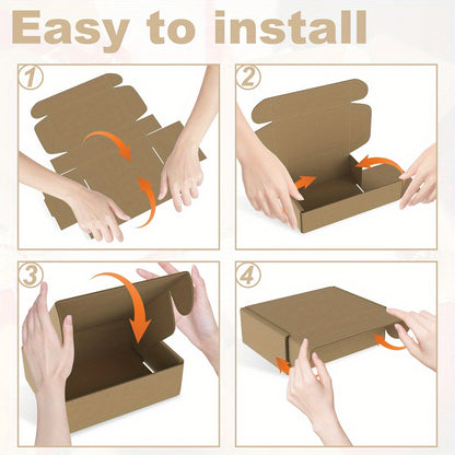 20 Stück Verpackungsboxen, 15x10x4cm/20x15x5cm/32x22x5cm, faltbare Wellpappkartons für Warenversand, Geschenkbox, braune Maxi-Briefumschlagbox, Dokumentenkasten zum Versenden kleiner Güter, Postbox