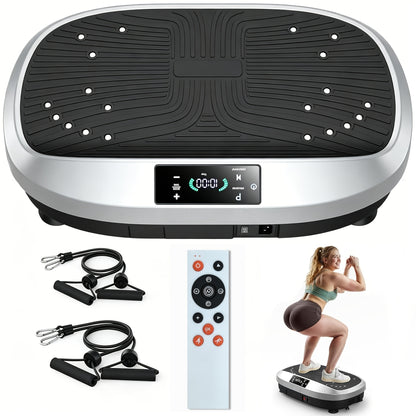 Intelligente Vibrationplatte mit Fernbedienung, 120 Stufen Elektromagnetische Massage, Leiser Motor, Ganzkörper-Trainingsgerät zur Gewichtsreduzierung, Maximale Belastbarkeit 120KG, Geeignet für Home Fitness, Ohne Batterie