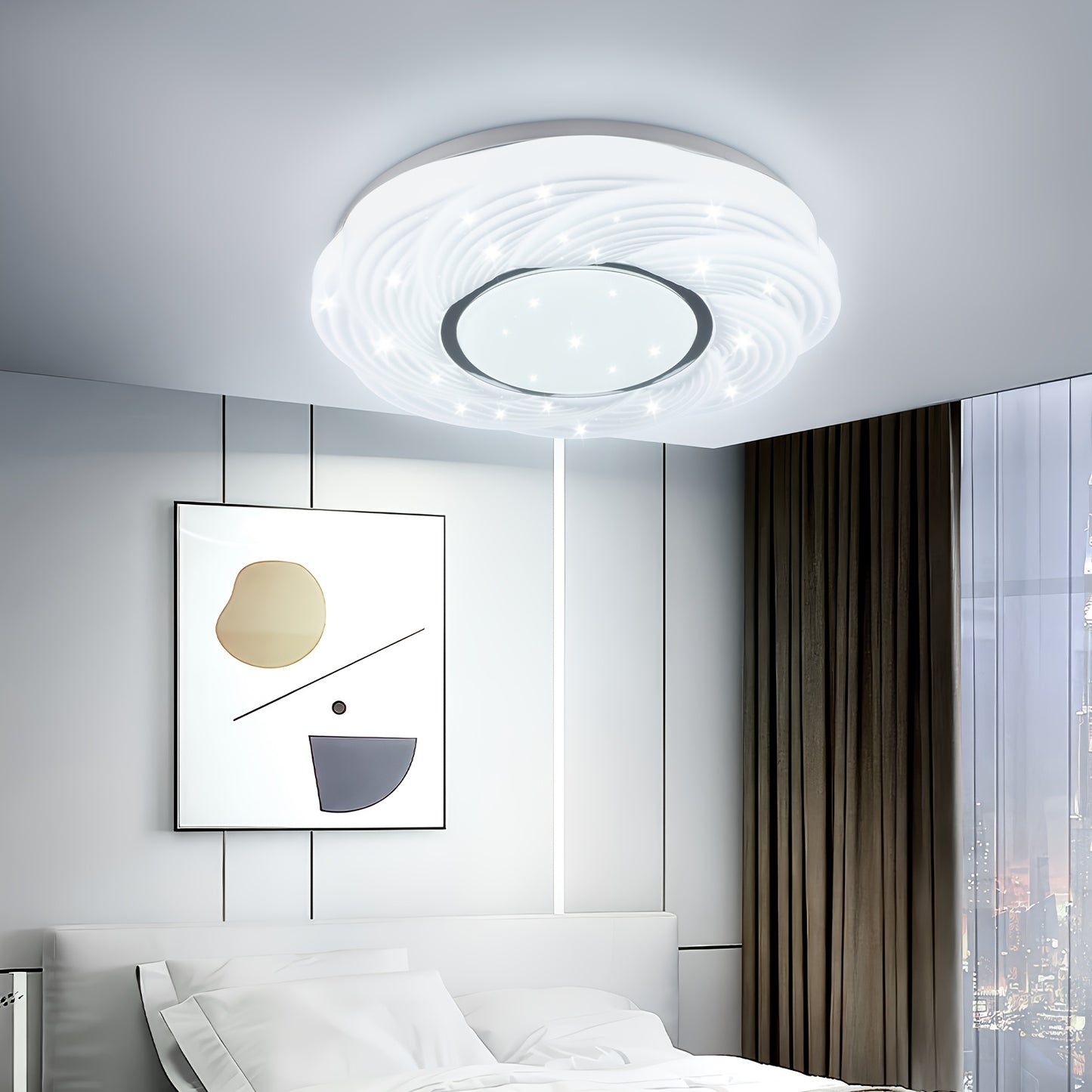1Pack Schicker LED-Lampe Deckenleuchte Moderner Kronleuchter Wohnzimmer Schlafzimmer Hängeleuchte Moderne LED-Deckenleiste für Wohnzimmer, Schlafzimmer, Küche, Flur 6500K