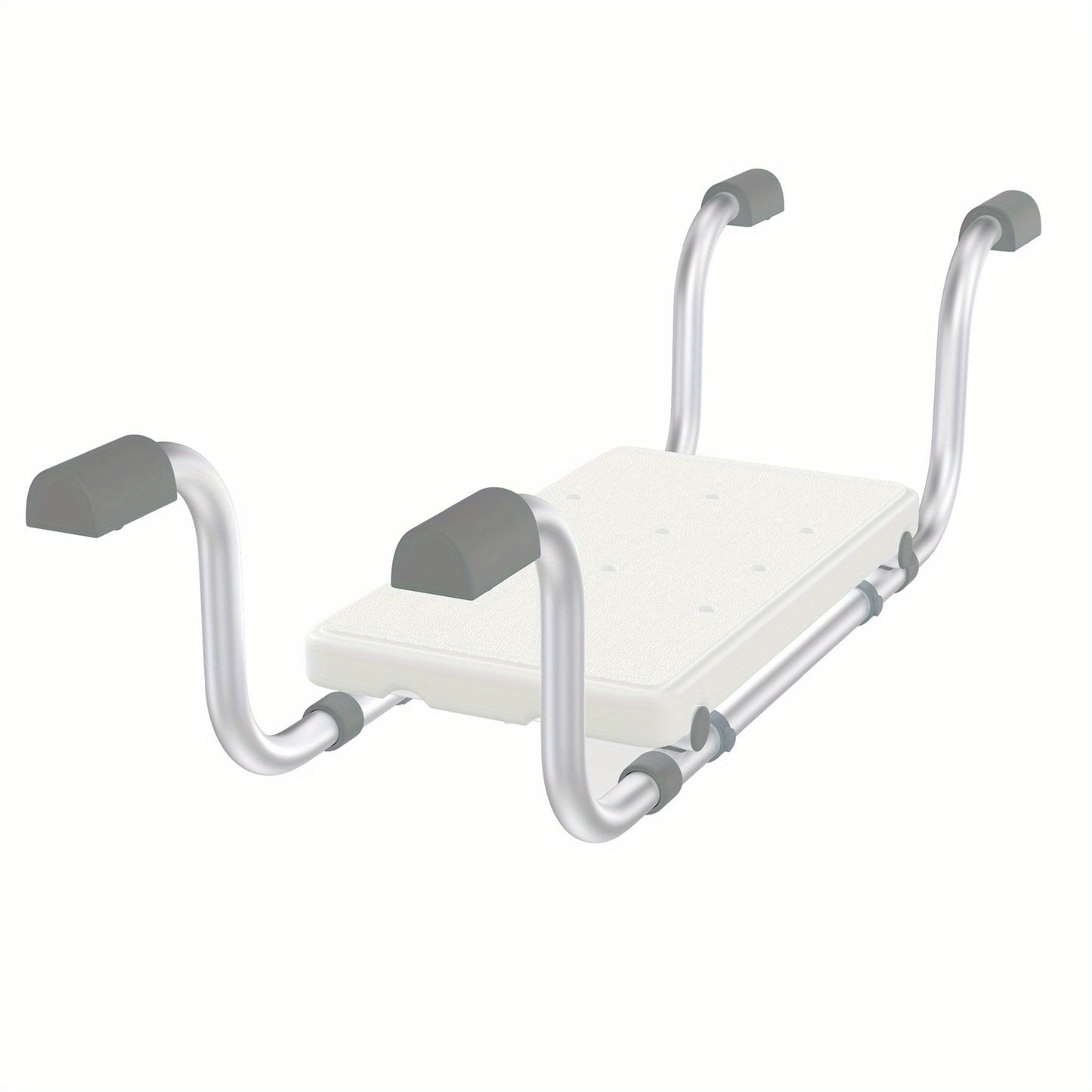 Höhenverstellbar von 72 bis 82 cm: Dieses weiße Badewannensitz ist mit einem verstellbaren Griff und einer Ablage ausgestattet und somit ein vielseitiger Duschstuhl und Badehilfe.