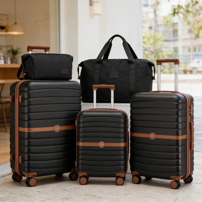 20 Zoll 24 Zoll 28 Zoll Kono Koffer Gepäck ABS+PC Camping Streifendesign mit Colour-Block Details Hartschale mit Spinner Rädern Black Friday Thanksgiving Weihnachtsgeschenk