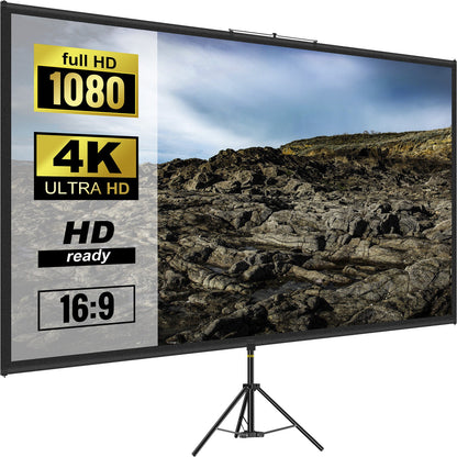 VEVOR Outdoor-Filmleinwand 203,2 cm HD-Projektionsleinwand 16:9 tragbare Projektionsleinwand mit Stativständer in