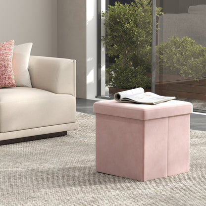 Sitzhocker mit Stauraum, Hocker Samt, klappbarer Fußhocker, Aufbewahrungsbox mit Deckel, für Eingangsbereich