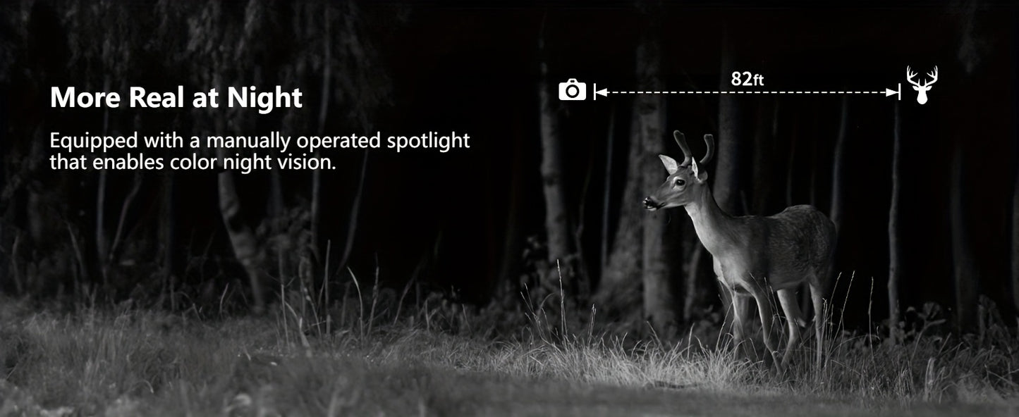 Solarbetriebene 3G/4G LTE Mobilfunk-Wildkamera mit 2.7K Live-Streaming, 0.2s Bewegungsauslösung, Nachtsicht, SD/Speicher im Cloud, App-Steuerung & inklusive SIM-Karte - Jagd- und Wildtierkamera für den Außengebrauch
