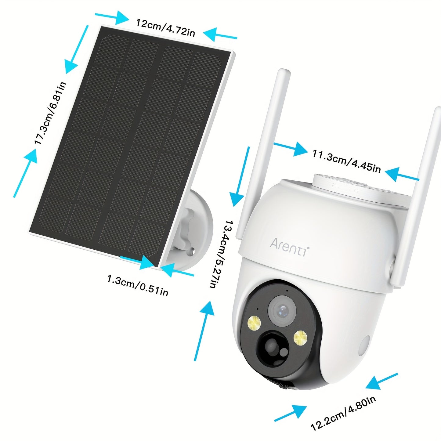Laxihub Outdoor WLAN PTZ Überwachungskamera, automatische Verfolgung, Audio CCTV Überwachungskamera, Farb-Nachtsicht, KI-Personenerkennung, Zwei-Wege-Audio, 2,4 GHz Drahtlose Überwachungskamera, Heimüberwachungskameras