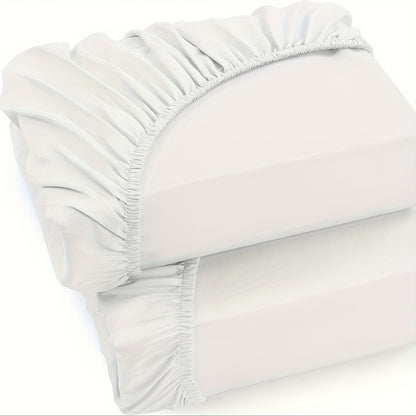 2er-Pack 100% Baumwolle Jersey Spannbetttuch 130g/m², Vollbaumwoll-Spannbettlaken, 30cm Rock, Hypoallergen, Atmungsaktives Bettlaken, Geeignet für Schlafzimmer, Wohnheim und Gästezimmer, Maschinenwaschbar, Bettwäsche mit elastischen Ecken