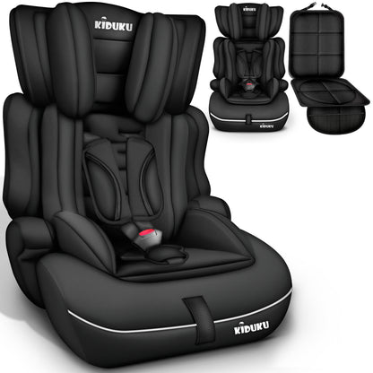 KIDUKU® Kindersitz Auto 9-36 kg (1-12 Jahre) mit Kindersitzunterlage - Autositz ECE R129/03, Gruppe 1/2/3 Autokindersitz 3-Punkt-Sicherheitsgurt Kinderautositz einstellbare Kopfstütze
