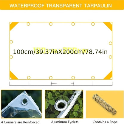 22 Mil HD Klares Wasserdichtes Abdeckblatt, mit einem praktischen Schlüsselband. UV-Schutz, winddicht, regendicht und reißfest, geeignet zum Schutz von Gartensträuchern, Gewächshausrahmen, Terrassen-Aufbewahrungsboxen und Auto-Sonnenblenden. Einfach zu in