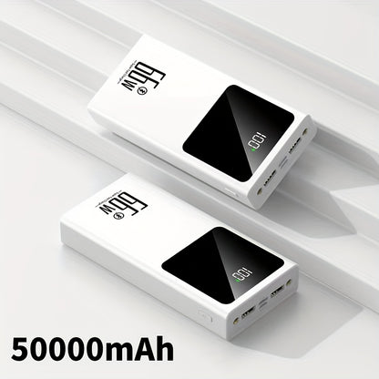50000mAh Powerbank, Zwei-Wege-Schnellladung, Outdoor Notfall Power Backup Batterie Pack, Powerbank mit großer Kapazität, 66W Super Schnellladung, unterstützt das gleichzeitige Laden mehrerer Geräte, geeignet für Telefon, Android und digitale Geräte