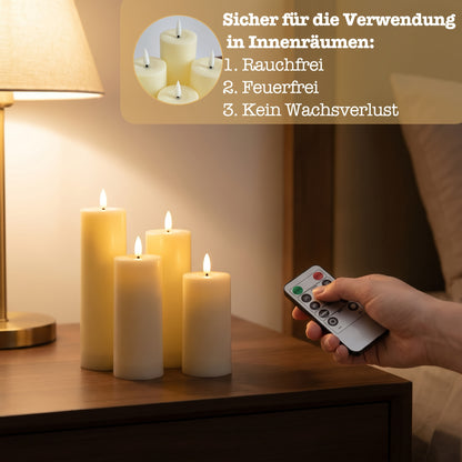 Wasserdichte Outdoor-Kerzen mit Timer & Fernbedienung für Terrasse, Veranda, Laternen, Garten, Hochzeitsdeko, flackernde realistische batteriebetriebene flammenlose LED-Kerze für Halloween, Innenbereich, Fenster, Tisch-Mittelstück, Kamin-Deko, Weihnachten