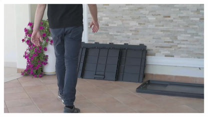 Buystar Gartenlaube 340 Liter aus Kunstharz, Outdoor-Lagerbank, einfach zu montieren, 118X59X57 Cm