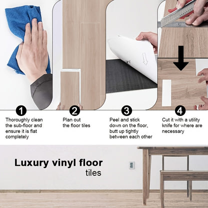 36 Stück PVC-Bodenbeläge, selbstklebende Fliesen, Vinyl-Bodenbelag, wasserdicht, rutschfest, optionaler Verbundboden, geeignet für Küchen, Wohnzimmer  Badezimmer