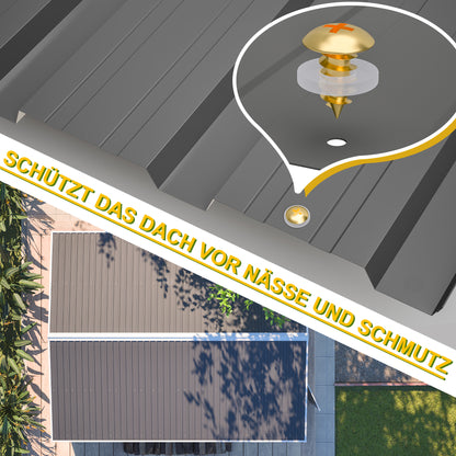 Verzinkte hochbelastbare Stahlwellbleche – 22 schwarze Trapezdachplatten (108x42,6cm, 0,25mm, 10,12m²), komplett mit Schrauben und Nägeln. Einfache Installation, vorübergehend abnehmbar für Außenkonstruktionen/Schuppen/Zäune/Wandverkleidungen.